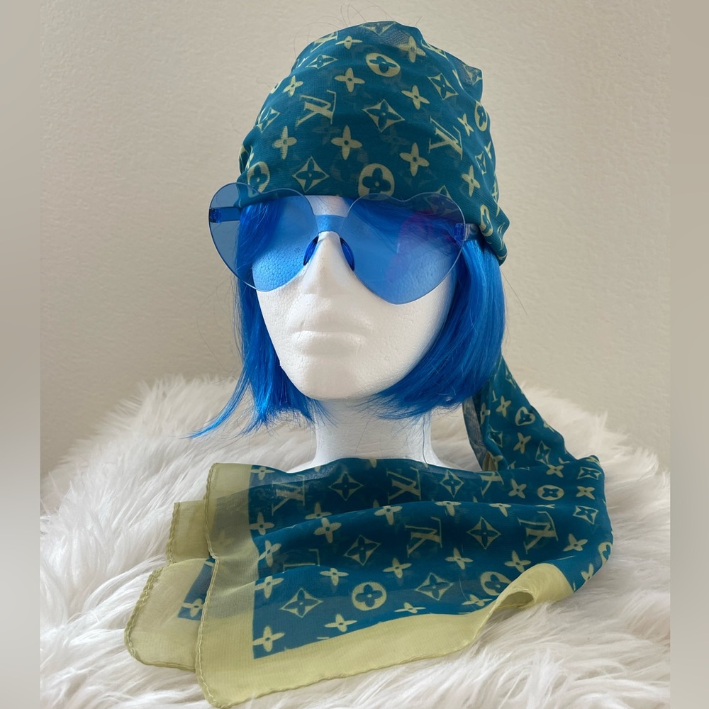 Blue Bob Wig and or Scarf